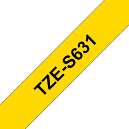 Fita Laminada SuperAdesiva 12mmx8mts Amarelo/Preto