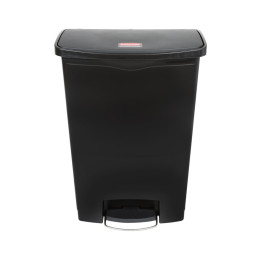 Contentor 90L Resina Slim Jim Step-On c/Pedal Preto