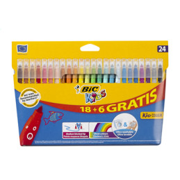 Marcador Feltro Bic Kids Couleur 24 Cores (18+6)