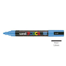 Marcador Uniball Posca PC-5M 1,8mm Azul Céu (48) 1un