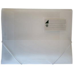 Pasta Plástico c/Elásticos A4 3 Abas Branco Translúcido