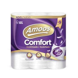 Papel Higiénico Doméstico 18mts 3Fls 48g Acolchoado 9 Rolos